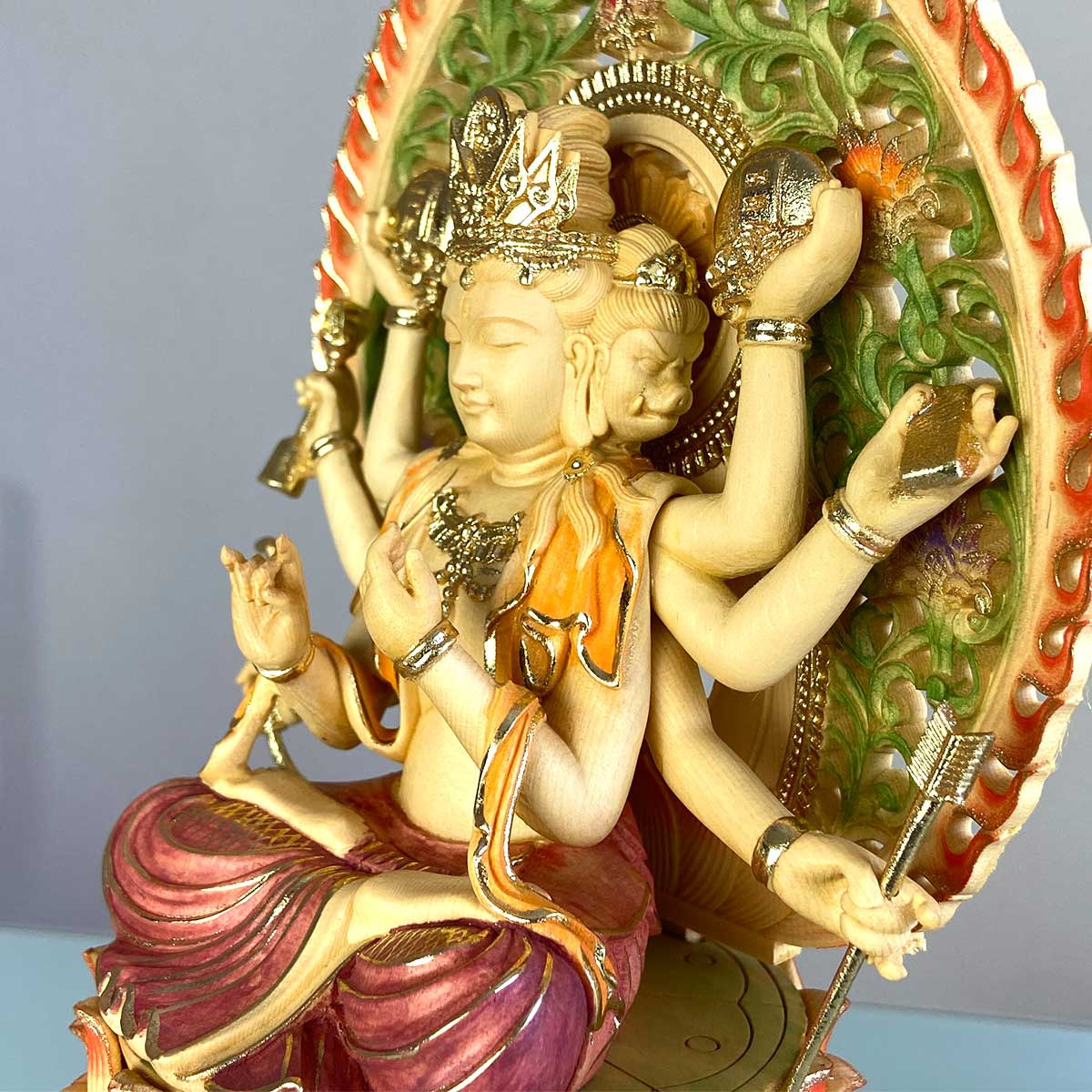 摩利支天 仏像｜勝利運・厄除け・道開きの守護神｜イノシシ・桧木製