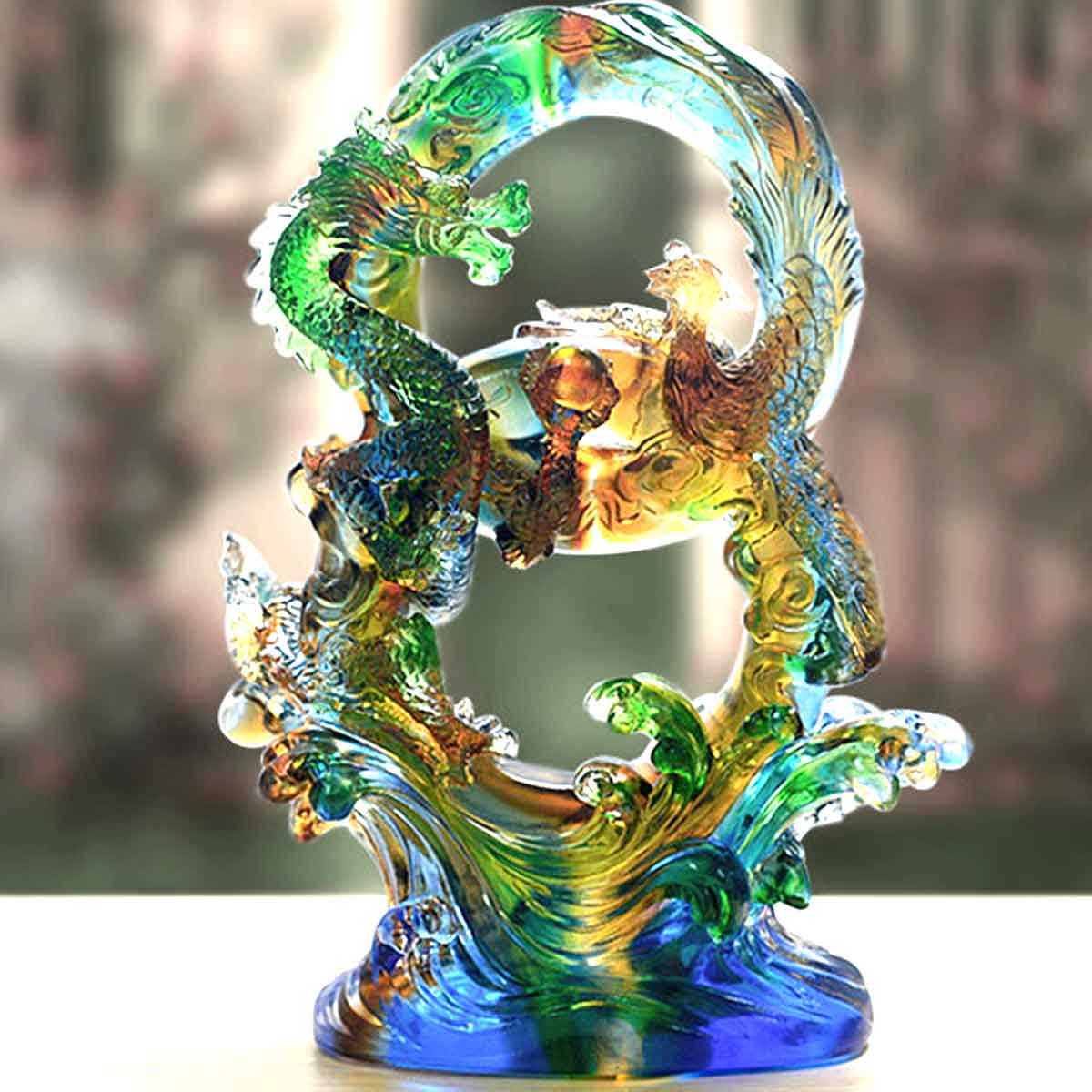 龍神と鳳凰【中Size】 風水で全運気を高める開運インテリア｜金運