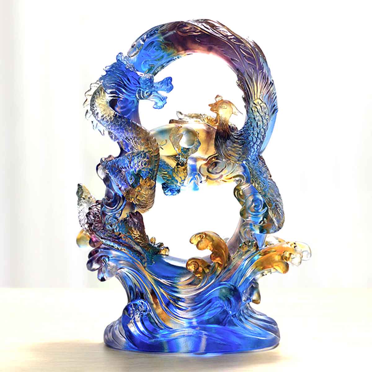 龍神と鳳凰【中Size】 風水で全運気を高める開運インテリア｜金運