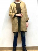 ARMEN/アーメン　COTTON QUILT NO COLLAR COAT　・　NAM1486　[送料無料]
