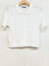 mizuiro-ind./ミズイロインド　　ストレッチレースラウンドカラーシャツ　　・　2-210111　『ゆうパケット対応』