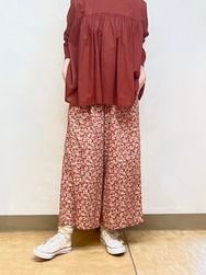 SOIL/ソイル　COTTON SLUB SMALL FLOWER PRINT WIDE EASY PANTS　・　NSL25575　[送料無料]　『ゆうパケット対応』