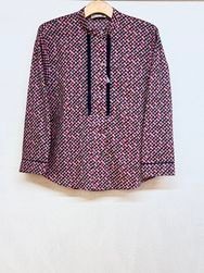 再入荷　MICHEL BEAUDOUIN/ミッシェルボードワン　　 2025AWリバティ”FROM THE STUDIO”  配色スタンドカラーブラウス　・２色　MB-B9506 　[送料無料]　『ゆ