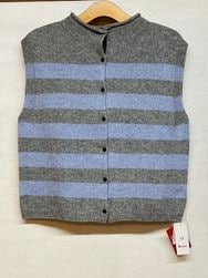 maomade/マオメイド 　エアーヤーン・コットンシリーズ　JAPAN KNIT WHOLEGARMENT ボーダー2wayベスト　・　541120B