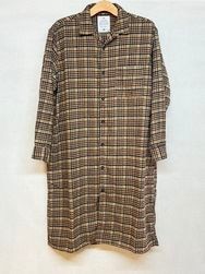 HTS/エイチティエス　　COTTON CHECK OVERDYE ONE-UP COLLAR LONG SHIRT　2色　・　INHT2562CKD　[送料無料]
