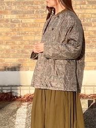 maison de SOIL/�᥾��ɥ����롡 PADDED BANGALORE SILK PAISLEY PRINT NO-COLLAR DOUBLE JACKET������NMDS25572 �� [����̵��]