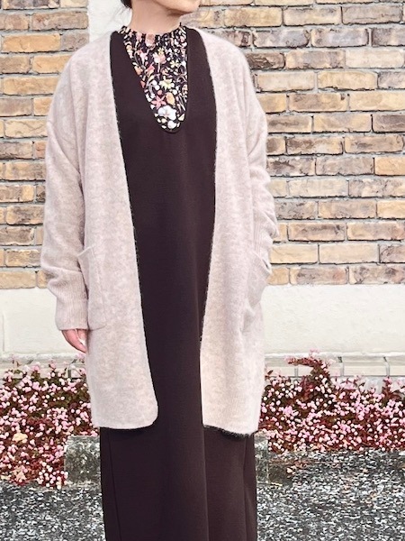 ATELIER SIX/アトリエシックス 7Gラクーン混ロングカーディガン