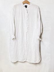 maison de soil �᥾��ɥ����롡��60s AUTOLOOM LINEN PLAIN OVERDYE FRILL COLLAR LONG SHIRTS������INMDS26002D ������̵����