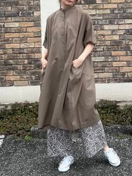 SALE SOIL/�����롡 ��60s CAMBRIC PLAIN BANDED COLLAR BACK SIDE GATHERED DRESS������NSL26004�� [����̵��]��