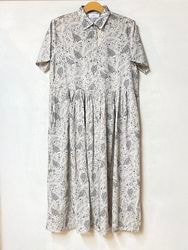 SOIL/�����롡��80s VOILE LEAF & FLOWER PRINT REGULAR COLLAR S/SL DRESS ������NSL26063��[����̵��]��