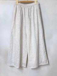 maison de SOIL /�᥾��ɥ����롡��POWER LOOM COTTON DOBIE CHECK FLOWER HAND SCREEN PRINT EASY PANTS������INMDS26095��[����̵��]