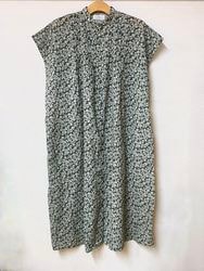 SOIL/�����롡�� 80s VOILE TWO TONE FLOWER PRINT BANDED COLLAR FRENCH/SL PINTUCK DRESS������NSL26073  [����̵��]��