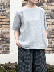 ARMEN/�������LINEN PLAIN  BOAT NECK S/SL SHIRT(OVER DYE)������NAM1631LP��������̵���ϡ��إ���å��ݥ����б���