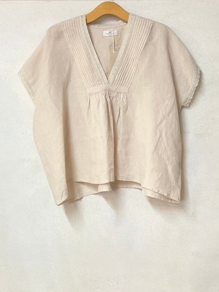 新品【SOIL/ソイル】 COTTON WAFFLE HENLEY PULL SOIL/ソイル 60s LINEN PLAIN FRENCH/SL V-NECK PULLOVER WITH PINTUCK