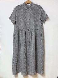 SOIL/�����롡  60s LINEN GINGHAM CHECK REGULAR COLLAR S/SL DRESS ������INSL26313[����̵��]
