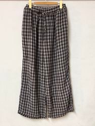 ARMEN/�������  COTTON DOUBLE GAUZE CHECK OVERDYE GATHERED EASY PANTS WITH LINING������INAM2684DGD [����̵��]��