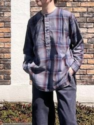 HTS/�������ƥ����� ��COTTON CHECK OVERDYE HENLEY NECK SHIRT������INHT2682CD ������̵����