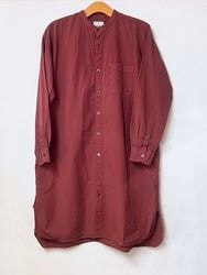 ARMEN/������� �� 40s POPLIN OVERDYE UTILITY BANDED COLLAR LONG SHIRT������INAM2652PD [����̵��]