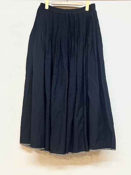 maison de soil /᥾ɥ롡HANDWOVEN HEAVY COTTON PLAIN FLARED SKIRT WITH PINTUCK	 INMDS25725[̵]