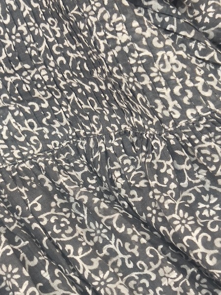 SALE��maison de soil/�᥾��ɥ����롡POWER LOOM COTTON DOBIE CHECK ARABESQUE SCREEN PRINT WRAP DRESS WITH PINTUCK����������INMDS25094