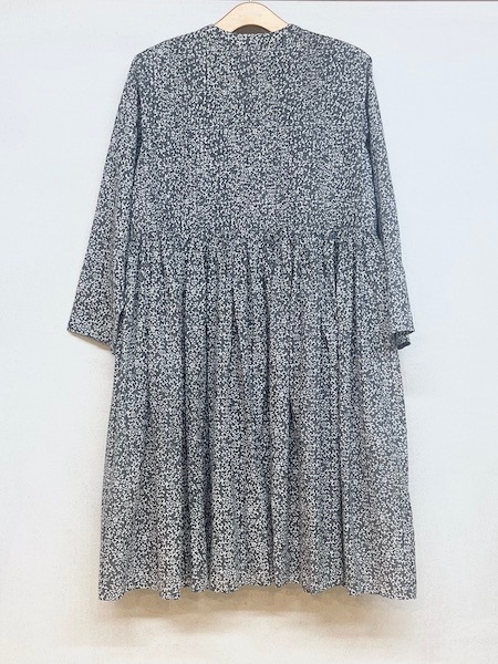 SALE��maison de soil/�᥾��ɥ����롡POWER LOOM COTTON DOBIE CHECK ARABESQUE SCREEN PRINT WRAP DRESS WITH PINTUCK����������INMDS25094