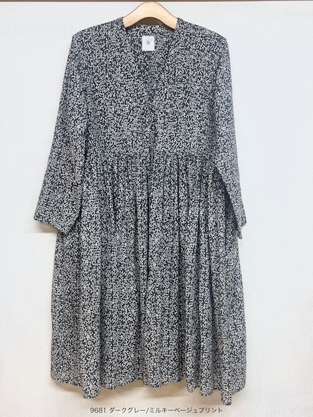 SALE��maison de soil/�᥾��ɥ����롡POWER LOOM COTTON DOBIE CHECK ARABESQUE SCREEN PRINT WRAP DRESS WITH PINTUCK����������INMDS25094