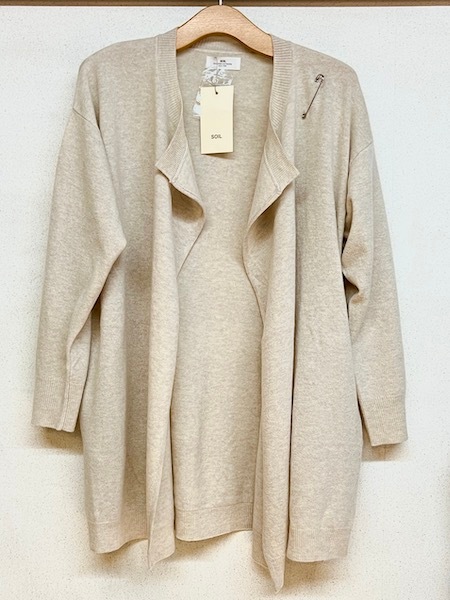 SOIL/   12GG 1PLY PLAIN STITCH WOOL/NYLON LONG CARDIGANGNSL24532 [̵]