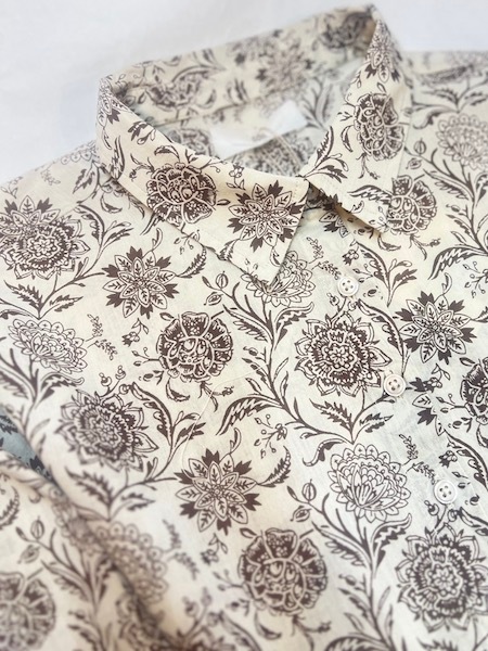 SOIL/롡80s VOILE TWO TONE FLOWER PRINT REGULAR COLLAR S/SL DRESSNSL25084 [̵]