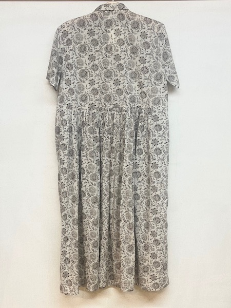 SOIL/롡80s VOILE TWO TONE FLOWER PRINT REGULAR COLLAR S/SL DRESSNSL25084 [̵]