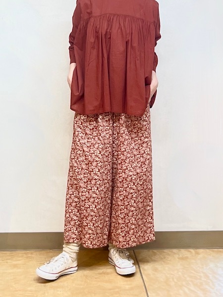 SOIL/롡COTTON SLUB SMALL FLOWER PRINT WIDE EASY PANTSNSL25575[̵]ؤ椦ѥåб