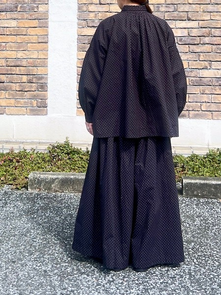 SOIL/롡  40s POPLIN DOT PRINT FRILL COLLAR SHIRT NSL25533̵ϡؤ椦ѥåб١