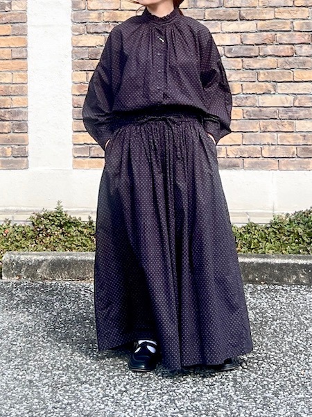 SOIL/롡  40s POPLIN DOT PRINT FRILL COLLAR SHIRT NSL25533̵ϡؤ椦ѥåб١