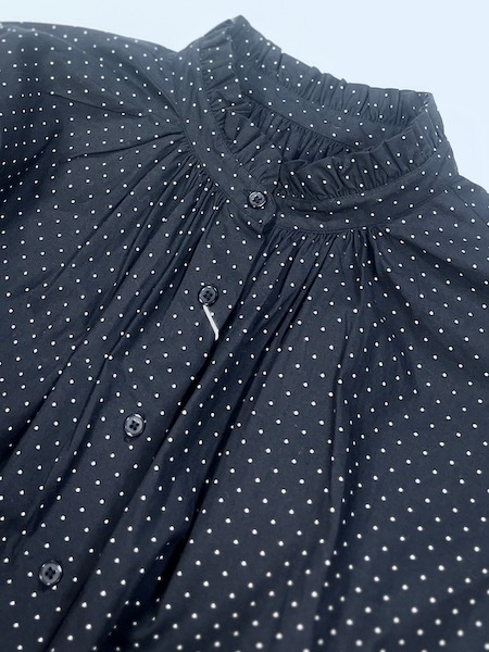 SOIL/롡  40s POPLIN DOT PRINT FRILL COLLAR SHIRT NSL25533̵ϡؤ椦ѥåб١