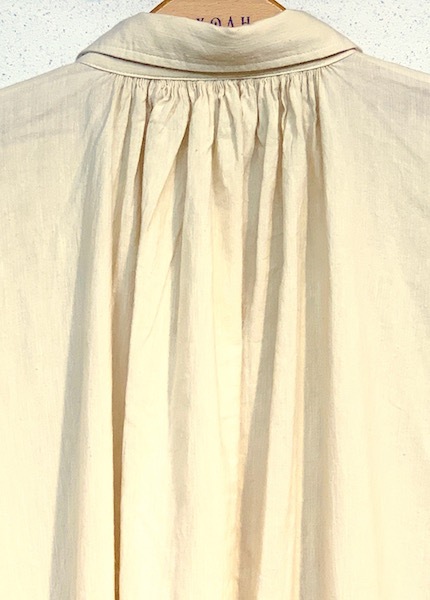 SALE maison de SOIL/᥾ɥ롡HEAVY COTTON KHADI WITH SELVAGE NECK GATHERED MAXI SHIRT DRESS WITH BELTINMDS20723[̵]