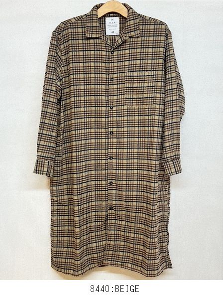HTS/ƥCOTTON CHECK OVERDYE ONE-UP COLLAR LONG SHIRT2INHT2562CKD[̵]