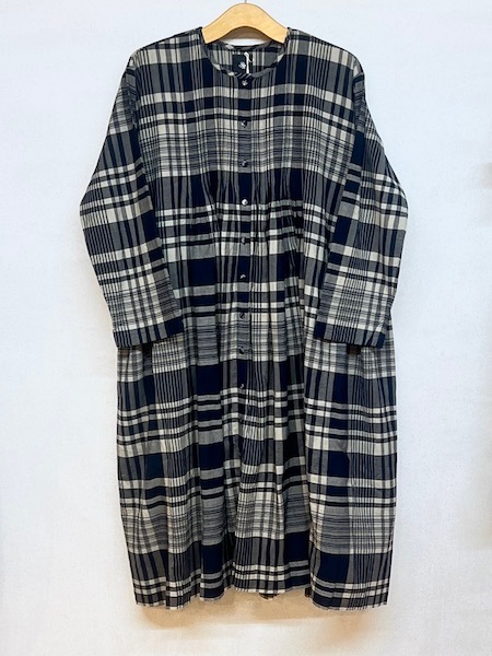 maison de SOIL/メゾンドソイル HANDWOVEN HEAVY COTTON CHECK CREW