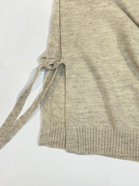 SALE SOIL/  7GG 1PLY SHETLAND WOOL/LINEN CREW-NECK VEST WITH SIDE TAPE2GNSL24522 [̵]椦ѥåб
