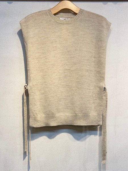 SALE SOIL/  7GG 1PLY SHETLAND WOOL/LINEN CREW-NECK VEST WITH SIDE TAPE2GNSL24522 [̵]椦ѥåб