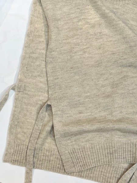 SALE SOIL/  7GG 1PLY SHETLAND WOOL/LINEN CREW-NECK VEST WITH SIDE TAPE2GNSL24522 [̵]椦ѥåб