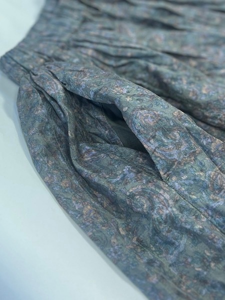 maison de soil /᥾ɥ롡STITCHED BANGALORE SILK PAISLEY PRINT RAJASTHAN TUCK GATHERED SKIRT WITH LININGNMDS25574[̵]