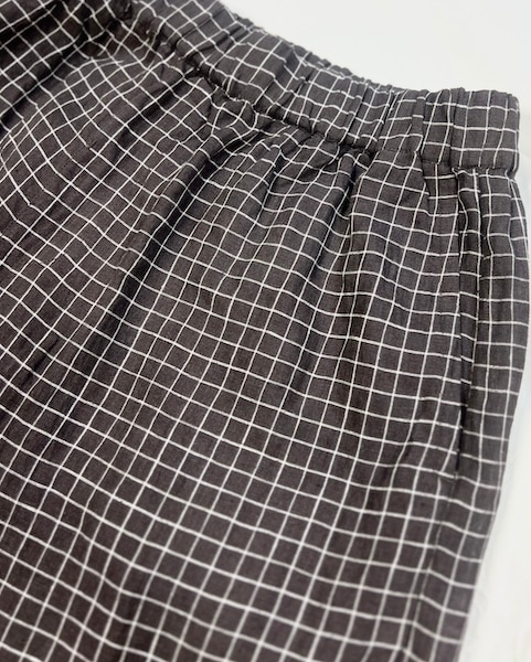 maison de SOIL /メゾンドソイル 80s POWER LOOM LINEN CHECK WIDE