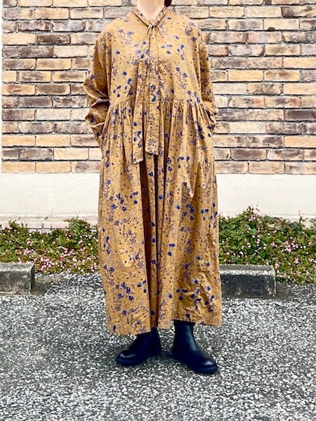 SOIL/�����롡�� 60s CAMBRIC FLOWER PRINT TAI GATHER FLY FRONT PULLOVER DRESS������NSL25593��[����̵��]��