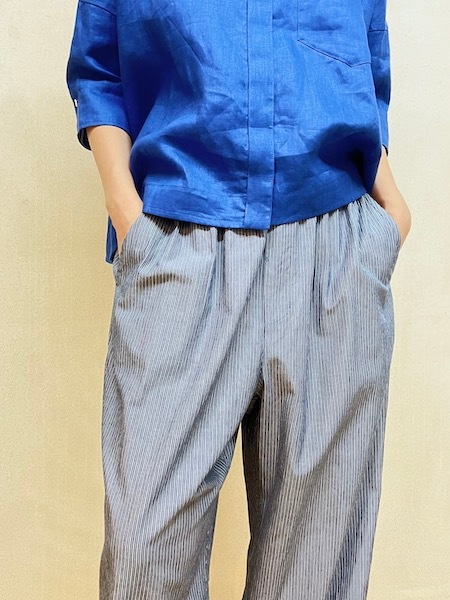 SALE Vas-y Lentement/�������������ȥޥ󡡡�POPLIN STRIPE EASY PANTS������NVL2523��[����̵��]