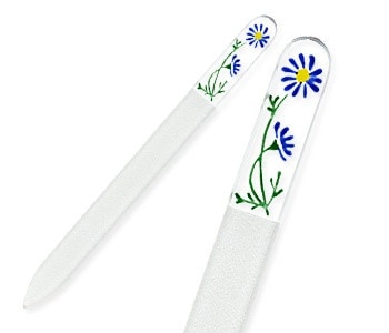 ブラジェク　ガラス爪やすり　ハンドペインティング（#132）　ブルーティジー　【送料無料】　メール便にてお届け手配