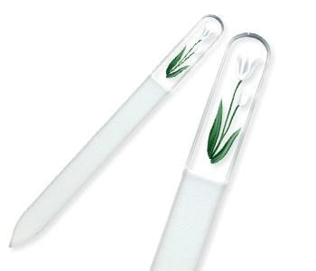 ブラジェク　ガラス爪やすり　ハンドペインティング（#170W）チューリップホワイト　【送料無料】　メール便にてお届け手配