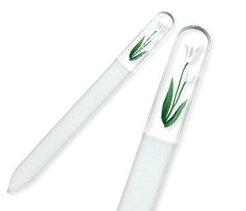 ブラジェク　ガラス爪やすり　ハンドペインティング（#170W）チューリップホワイト２本セット　【送料無料】　メール便にてお届け手配