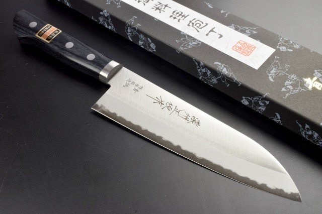 濃州正恒作　青紙口金付　三徳包丁　165mm　CA-801M
