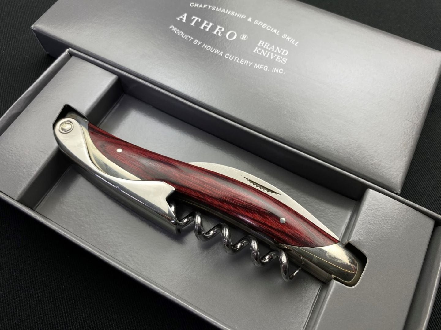 ATHRO (アスロ)　ソムリエナイフ　ダイモンドウッド　DW-95