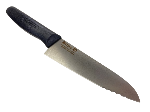 包丁　銀チタン3D三徳包丁　160mm　チタンハイブリッド　GHT16-3DT0