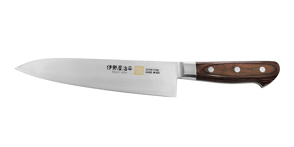 伊勢屋治平　牛刀１８０mm　口金付　マホガニパッカー　Ｂ－３　送料無料